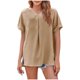 thumbnail image 1 of Tamaño Más Suelto Ajuste Camisetas para las Mujeres con Cuello en V de Manga Corta Suelta Camisa Superior, Poliéster, 1 of 6