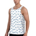 thumbnail image 2 of Easygdp Party Shark Cute Men's Tank Top, Sleeveless Muscle T Shirts, Breathable, Quick-Dry, Loose for Gym, Running, Fitness - Small, 2 of 9