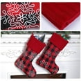 thumbnail image 4 of Leonard Christmas Buffalo Plaid Stocking Classic Stocking Decorations Christmas Stockings with Plush Cuff for Family Christmas Holiday Party Decor, Black-Red, 4 of 7