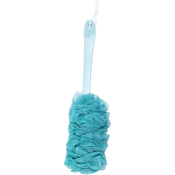 17.3 In Blue Bathing Accessories,Loofah on a Stick for Men Women,Loofah Sponge Brush,Shower Brush with Long Handle for Women,Men