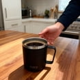 thumbnail image 7 of 13 oz Coffee Mug with Lid - Leak Proof Travel Tumbler, 6-Hour Double Wall Vacuum Insulated Thermal Cup for Hot & Iced Coffee, Camping & Dishwasher Safe 18/8 Stainless Steel (Black), 7 of 7