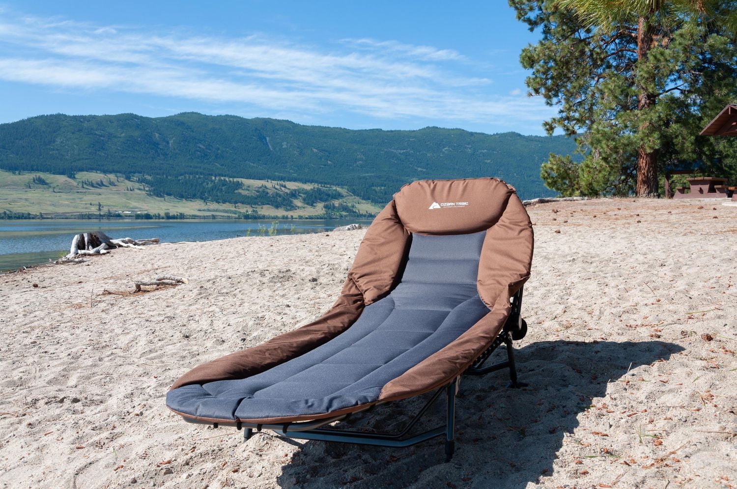 Ozark Trail Outdoor Adjustable Padded Camping Cot, Polyester