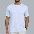 thumbnail image 4 of kamemir Summer tops Men's Cotton Short Sleeve Moisture Wicking T-Shirts with Odor Control White,L, 4 of 6