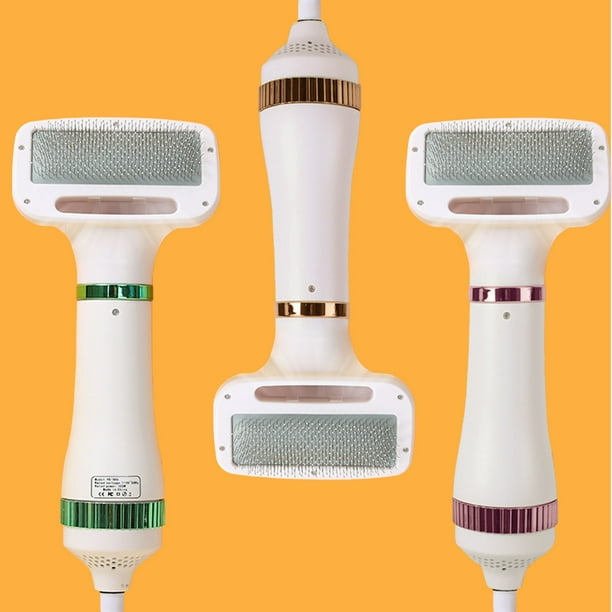 Fiudx Cepillo Secador para Mascotas, 3 Niveles de Calor, Funcionamiento Silencioso, Herramienta Portátil para El Cuidado de Mascotas, Cerdas de Acero Inoxidable, Secado Rápido, Cuidado de La Salud de