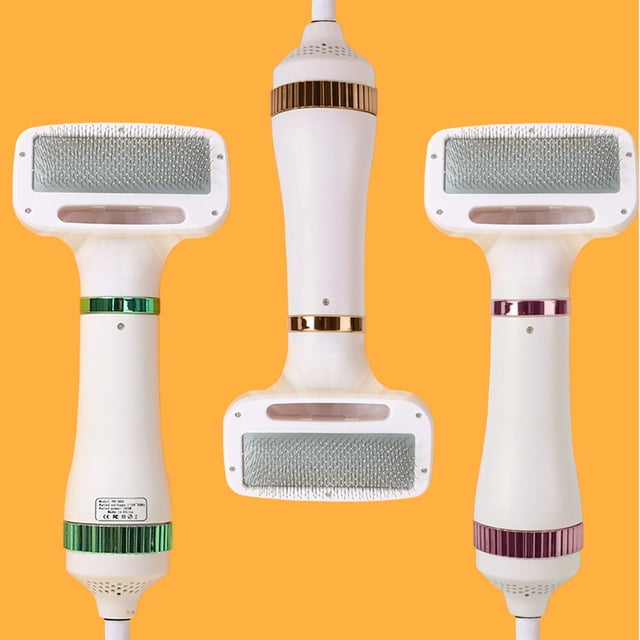 Fiudx Cepillo Secador para Mascotas, 3 Niveles de Calor, Funcionamiento Silencioso, Herramienta Portátil para El Cuidado de Mascotas, Cerdas de Acero Inoxidable, Secado Rápido, Cuidado de La Salud de