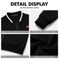 thumbnail image 7 of Vxararl Men Casual Collared Bomber Windbreaker Jacket, Full Zip Lightweight Work Golf Outerwear with Zipper Side Pockets for Street Shopping Outdoor Outfits Black M, 7 of 7