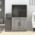thumbnail image 3 of Cat Litter Box Enclosure with Platform, Double Layer Hidden Litter Boxes Furniture, Cat House with Ladder, 3 of 6