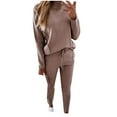 thumbnail image 2 of Women's Outfit Sets Plus Size for Winter High Neck Long Sleeve Sweatshirt Pocket Pants Casual Two Piece, 2 of 7