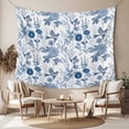 thumbnail image 2 of Flower Bird Tapestry for Bedroom Wall Hanging Tapestry, Vintage Blue Garden Country Wildflower Ceiling Backdrop Tapestries Poster Blanket Wall Decor for Teens Room Living Room Dorm 51" x 59", 2 of 8