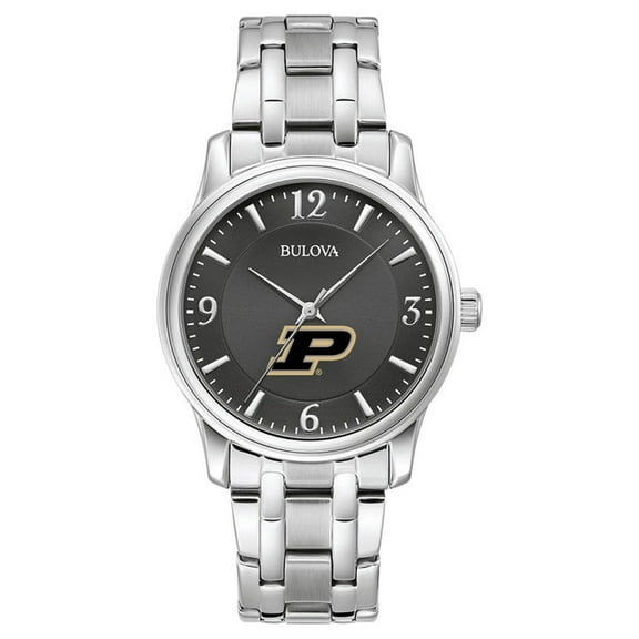 Men's Bulova Black Purdue Boilermakers Stainless Steel Corporate Collection Watch