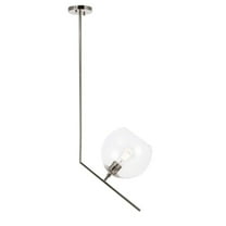 Indoor Home Decorative Ryland 1 Light Chrome and Clear Glass Pendant