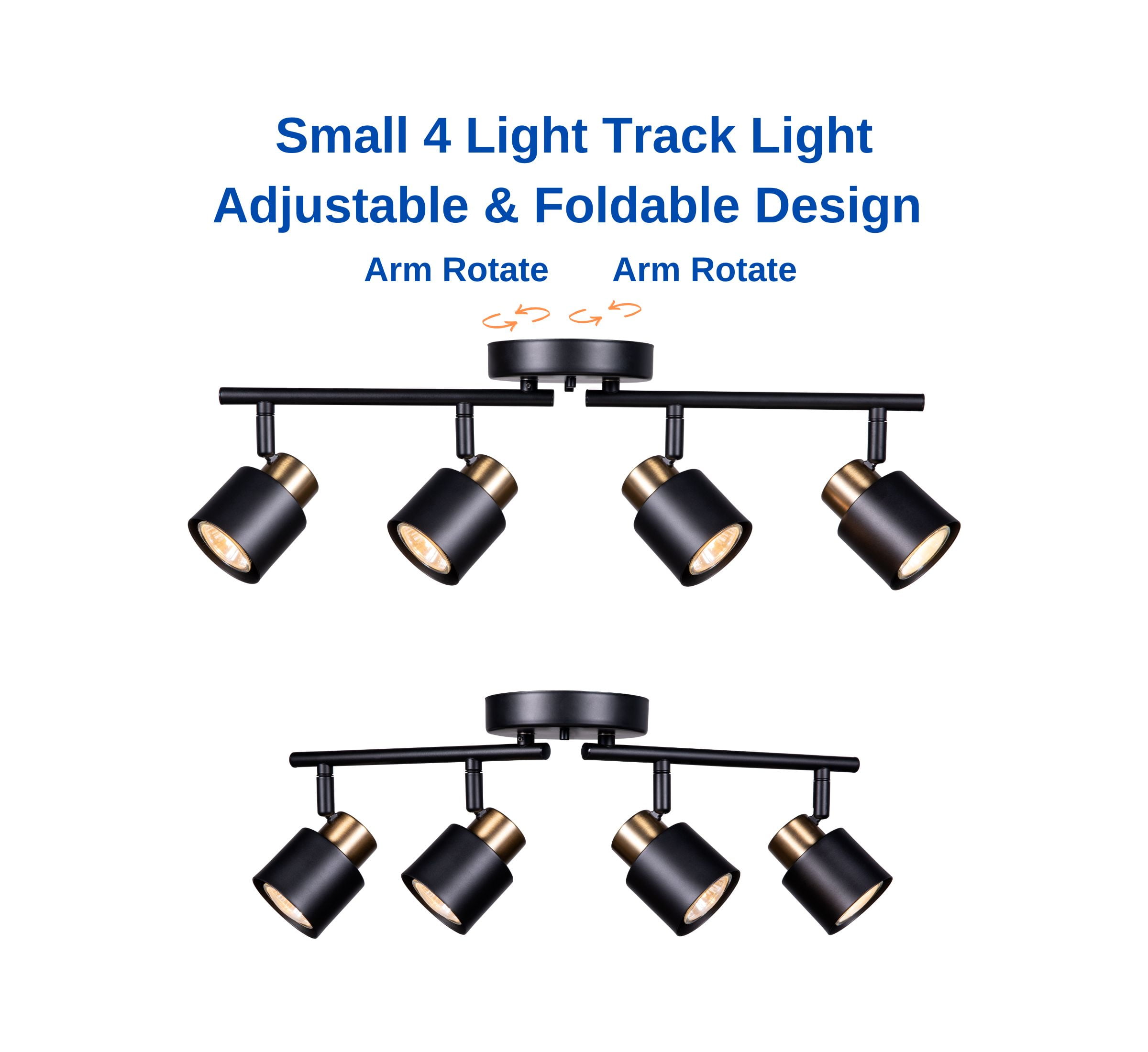 CRAFTRONOS 4 Light Track Lighting Black Brass Adjustable Arm CR62150BK