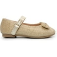 thumbnail image 4 of Kushyshoo Girl's Gold Glitter Ballet Flats Soft Mary Jane Dress Party Shoes Non-Slip 12M, 4 of 7