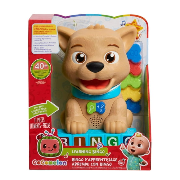 Just Play CoComelon Jouet Bingo Count & Learn, 11 Pcs, 40+ Phrases d'Apprentissage, Jouet Éducatif pour Enfants de 18 Mois et Plus