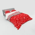 thumbnail image 2 of Ambesonne Christmas Bedding Set 4 Pcs, Geometric Snowflakes, Queen, Red White, 2 of 2