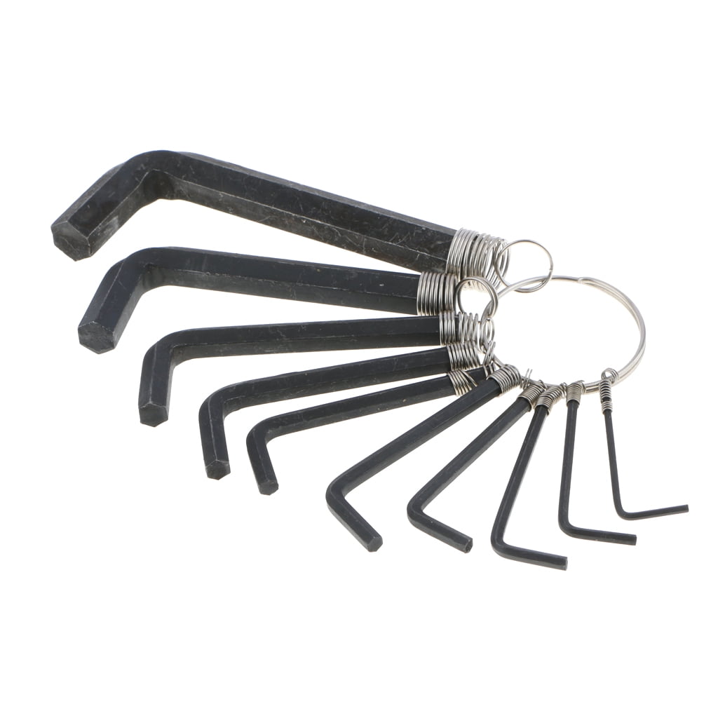 10PC Metric Hex Hexagon Allen Key Set  Wrench Set 1.5mm-10mm With Keyring 