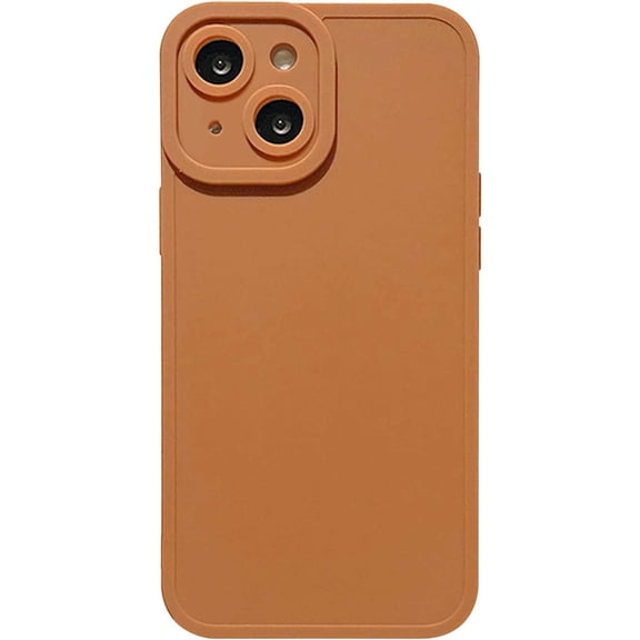 Compatible with iPhone 13 Case,Simple Cute Solid Color Design Frosted Soft TPU Silicone Anti-Fall Anti-Scratch Slim Shockproof Protective Case for iPhone 13 -Brown