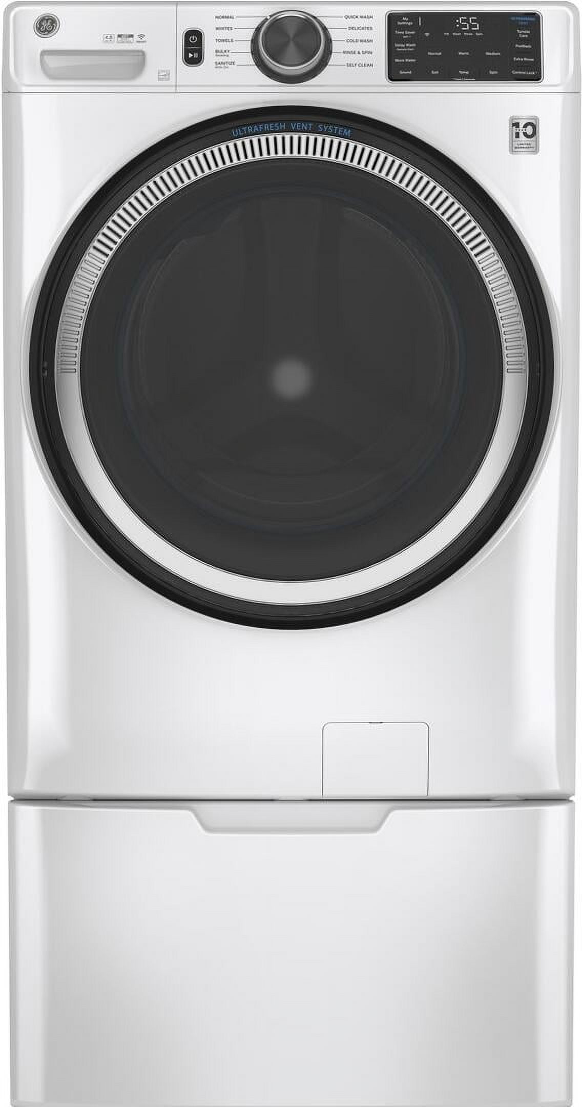 GE GFW550S 28" Wide 4.8 Cu Ft. Front Loading Washing Machines Washer - White
