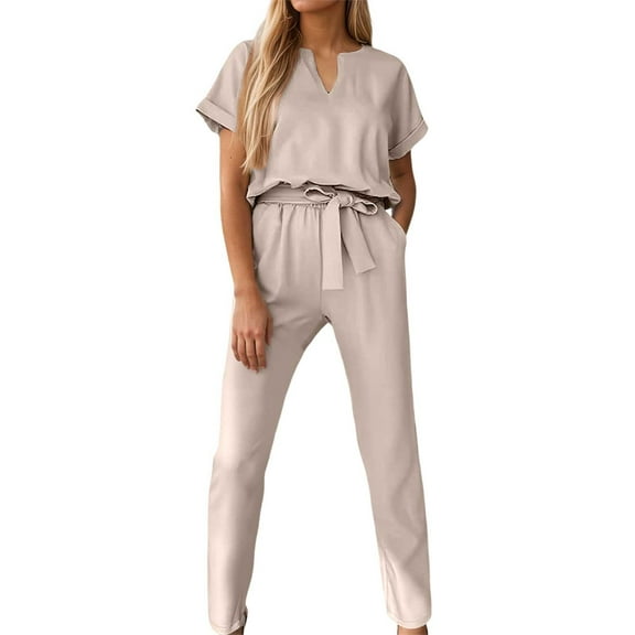 WENWU Women's Jumpsuit Short Sleeve V Neck Casual Romper Playsuit Elegant Loose Overalls for Streetwear Dating Shopping plus Size Rompers for Women Short Jumpsuits for Women Strapless