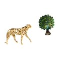 thumbnail image 6 of Dualoai Golden Peacock Cheetah Animal Sculpture Decorative Table Centerpiece Elegant Tabletop Ornament for Office Bedroom Living Room Home Decor Collection, 6 of 8