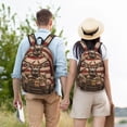 thumbnail image 4 of Disketp Patriotic Deer Soldier Salute print Canvas Backpack Lightweight Travel Daypack Student Rucksack Laptop Backpack-Medium, 4 of 5