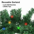 thumbnail image 3 of 2Pcs 10ft Pre-Lit Artificial Garland with Color Changing LEDs, Festive Green Pine Greenery for Indoor Outdoor Christmas Decoration, 3 of 9
