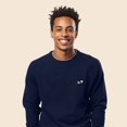thumbnail image 4 of Dalix Panda Embroidered Fleece Crewneck Long Sleeve Sweatshirt Mens in Navy Blue M Medium, 4 of 5