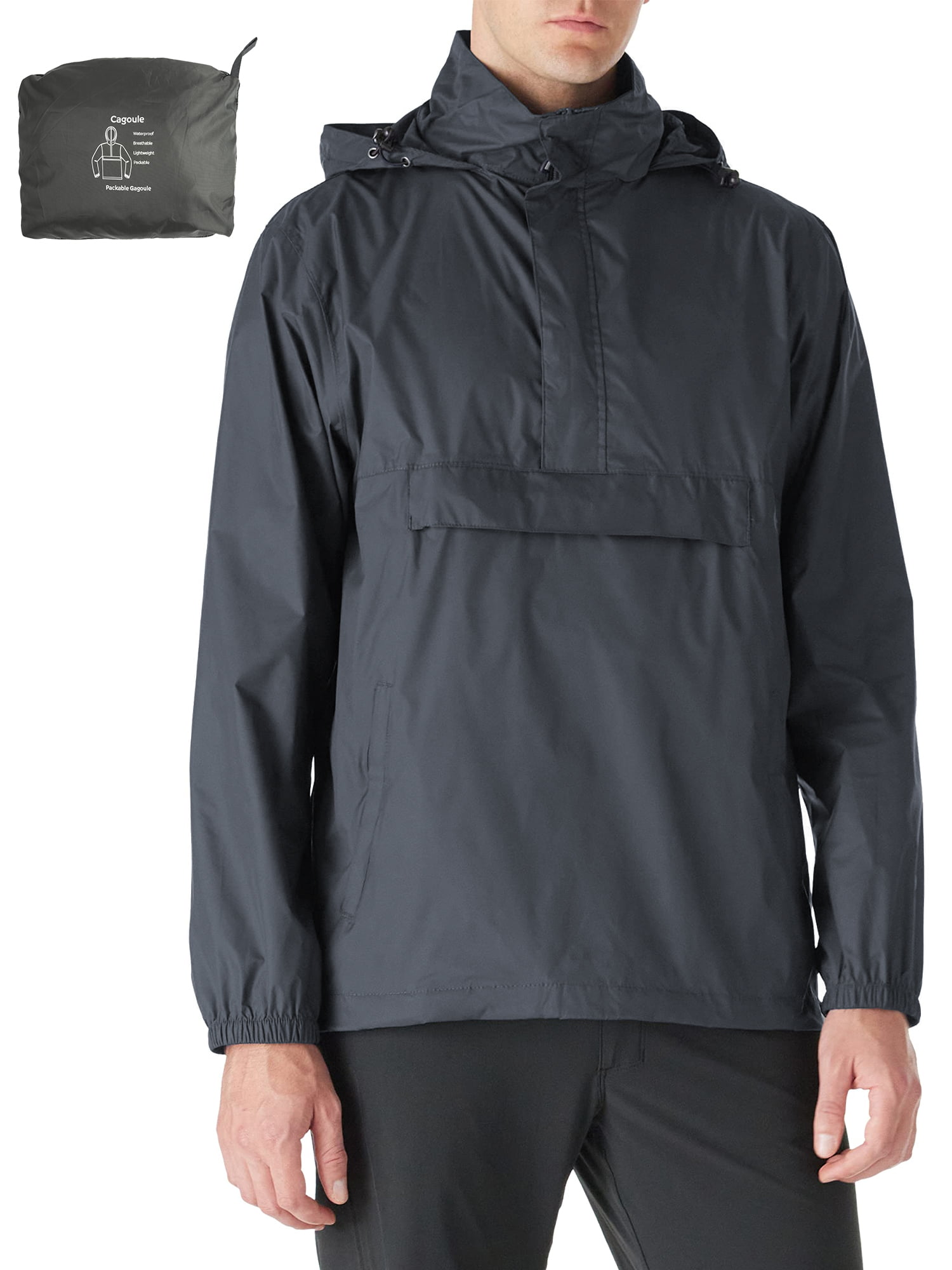 hydrogen Portræt Ansættelse 33,000ft Men's Rain Jacket Waterproof Lightweight Packable Rain Pullover  for Hiking Golf Running - Walmart.com