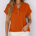 thumbnail image 4 of Boho Spring Tops For Women, Blusas Casuales De Mujer Bonitas Short Sleeve Blouses Women Button Down Shirts Cotton Up Shirt Dress Dresses Summer 2025 Womens Casual Black Av Saffron, 4 of 5