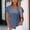 Blue, variant on Women's Summer Denim V Neck Short Sleeve Asymmetric Button Top, Casual Loose Lightweight Blouse Tee Navy XL