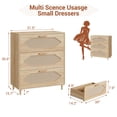 thumbnail image 2 of Yiwa Commode en Rotin à 3 Tiroirs, Armoire de Rangement Spacieuse pour Chambre, Salon, Entrée, Design Moderne en Bois, Assemblage Facile, 2 of 7