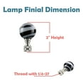 thumbnail image 3 of Aspen Creative 24009 Black and White Glass Ball Lamp Finial in Nickel Finish, 2" Tall (1 Pack), 3 of 7