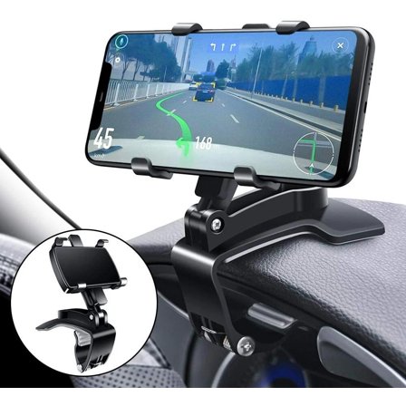 Universal Car Phone Holder Mount 360 Degrees Rotation Dashboard Phone Holder [Upgrade Clip Never Fall] car Phone Mount for iPhone,Samsung,Google