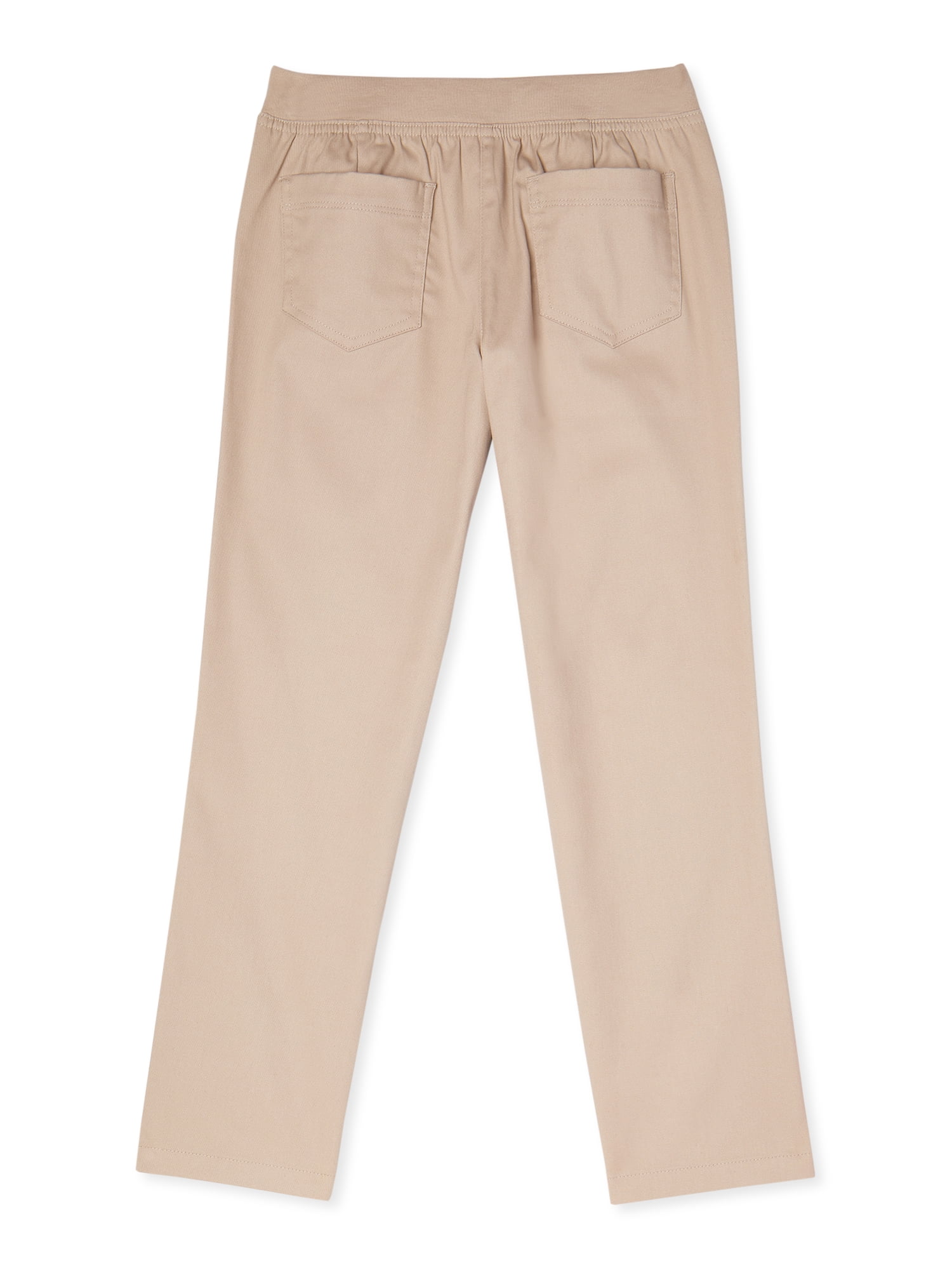 Wonder Nation Girls School Uniform Stretch Twill Pull-On Pants, Sizes 8-20 & Plus