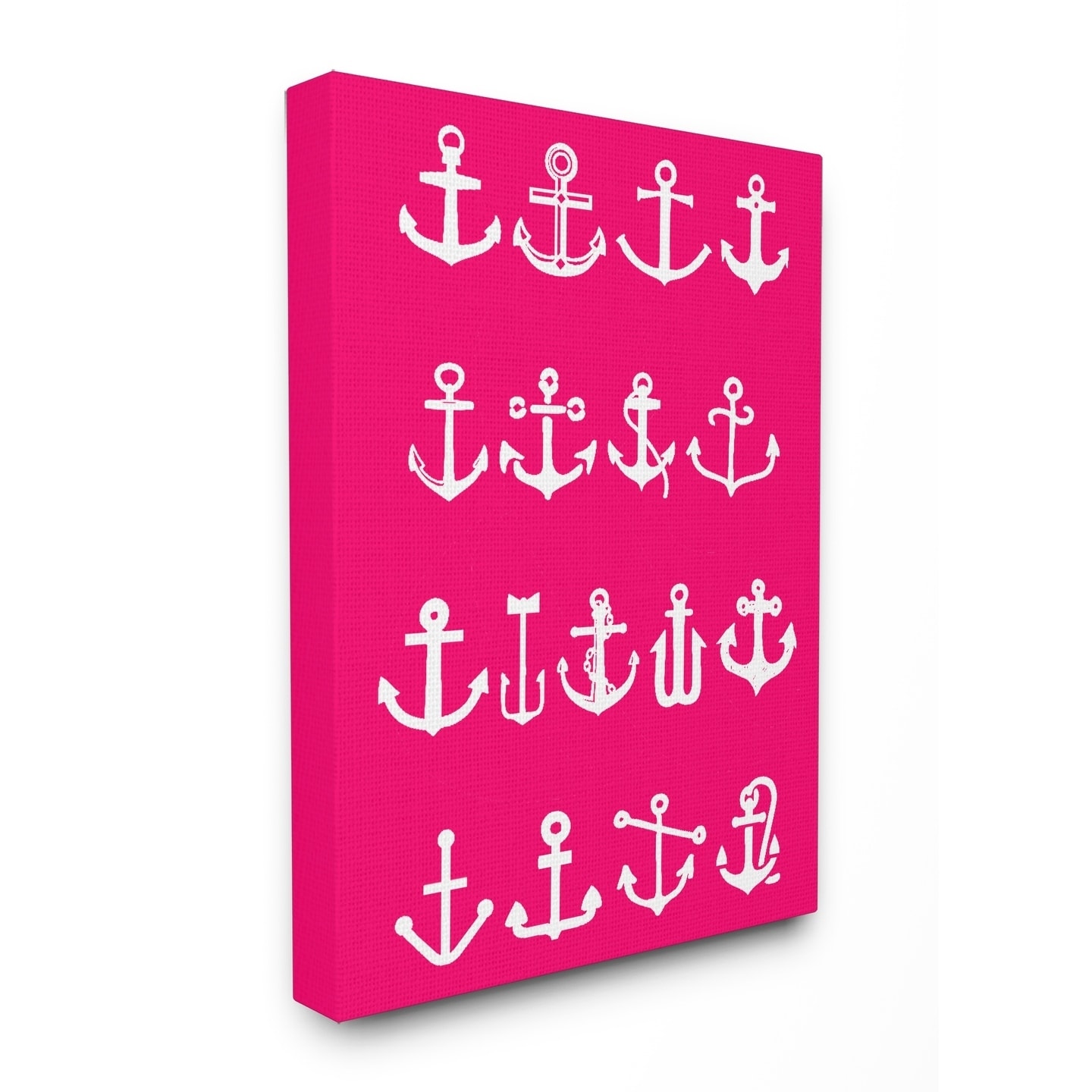 Stupell  Neon Anchors Stretched Canvas Wall Art 16 x 20