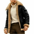 thumbnail image 3 of Men Coats Casual Solid Turndown Winter Thicken Cool Zipper Patchwork Jacket, 3 of 4