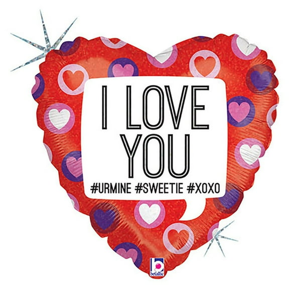 18 inch Hashtag I Love You Foil Mylar Balloon - Party Supplies Decorations