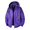 thumbnail image 4 of RYDCOT Men's Warm Jacket Winter Solid Color Long Sleeved Hooded Workwear Coat Waterproof Hooded Jacket Purple, 4 of 9