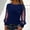Navy, variant on Women's Pullover Top Fashionable Design Tulle Long-sleeved Loose Round Neck Casual Loose T-shirt Top Soft Breathable Mesh Blouse (Black S)