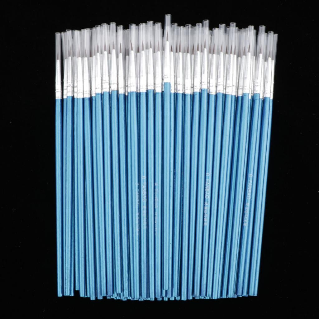 Yunhgft 100Pack Nylon Hair Round Tip Brush, Watercolor Brush Set For Acrylic Watercolor S