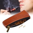 thumbnail image 3 of Estuche para Pipa y Tabaco, Bolso de Tabaco de Cuero para Preservar Tabaco y Fumar en Pipa, Caja de Cigarrillo de Cuero de PU Amonsee No, 3 of 5