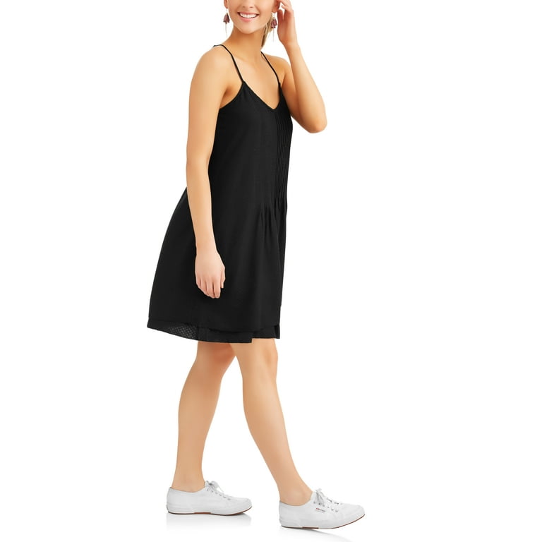 Time and Tru Women's Pintuck Fit & Flare Dress - Walmart.com