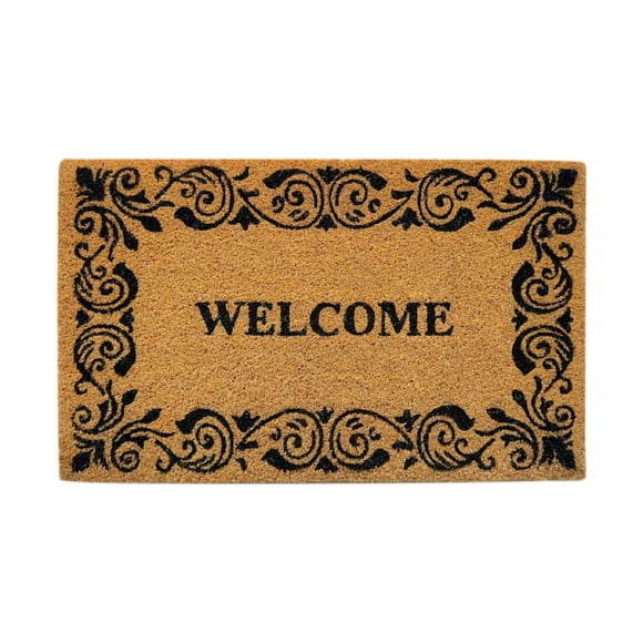 Home Décor Inc. Welcome Doormat II – Durable, Natural Fiber, Anti-Skid Backing