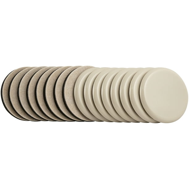 Super Sliders 3 1/2" Round Furniture Sliders, 8 Carpet and 8 Hardwood