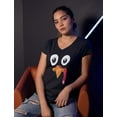 thumbnail image 6 of Tstars Turkey Face Shirt Funny Thanksgiving Women's Fitted V Neck TShirt Large Black, 6 of 7