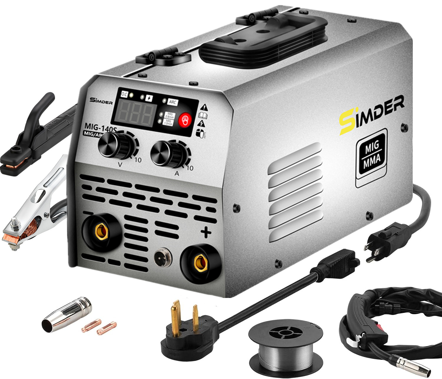 SSIMDER MIG Welder Gasless ARC 2 in 1 Flux Core Welding Machine 110V 220V