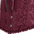 thumbnail image 5 of Corset Top Bustiers for Women Lace Up Ovebust Victorian Corset Plus Size Vintage Corsets Wine Red XS, 5 of 6
