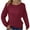 Wine, variant on tarylea Womens Tops Long Sleeve Ribbed Knitted Sweater Scoop Neck Loose Basic Comfy Casual Fall Pullover