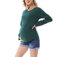 thumbnail image 6 of Dxzfnsa Breastfeeding Shirts for Women Fashion Solid Color Maternity Blouses Loose Round Neck Long Sleeve Pregnant Tops Fall Women Comfy Breastfeeding Clothes 2025, 6 of 7