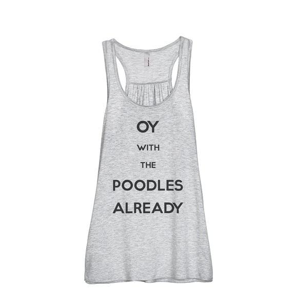 OY With The Poodles Already Women's Fashion Sleeveless Flowy Racerback Workout Yoga Tank Top Sport Grey Medium